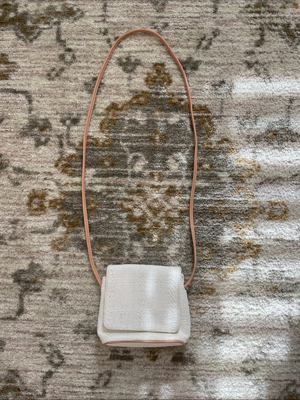 Nine West woman’s Cream Crossbody Bag with Tan Strap